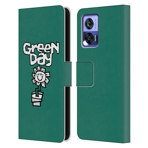 Green Day Graphics Flower Leather Book Wallet Case Cover For Motorola Edge 30 Neo 5G