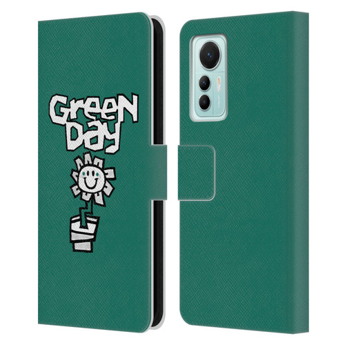 Green Day Graphics Flower Leather Book Wallet Case Cover For Xiaomi 12 Lite