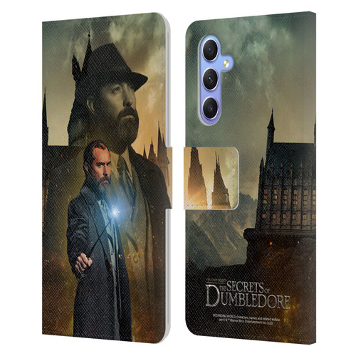 Fantastic Beasts: Secrets of Dumbledore Character Art Albus Dumbledore Leather Book Wallet Case Cover For Samsung Galaxy A34 5G
