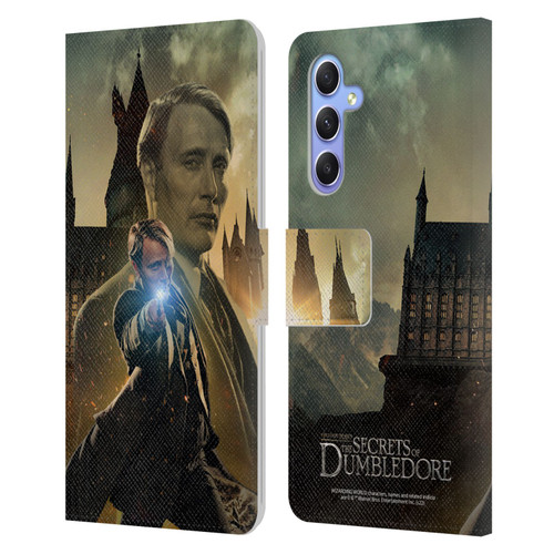 Fantastic Beasts: Secrets of Dumbledore Character Art Gellert Grindelwald Leather Book Wallet Case Cover For Samsung Galaxy A34 5G