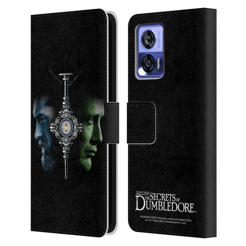 Fantastic Beasts: Secrets of Dumbledore Graphic Core Dumbledore And Grindelwald Leather Book Wallet Case Cover For Motorola Edge 30 Neo 5G