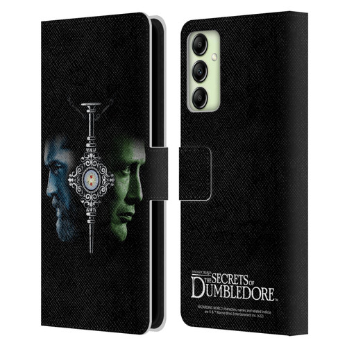 Fantastic Beasts: Secrets of Dumbledore Graphic Core Dumbledore And Grindelwald Leather Book Wallet Case Cover For Samsung Galaxy A14 5G