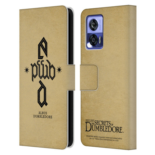 Fantastic Beasts: Secrets of Dumbledore Graphics Dumbledore's Monogram Leather Book Wallet Case Cover For Motorola Edge 30 Neo 5G