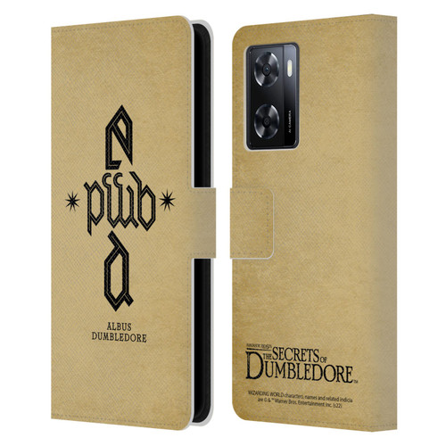 Fantastic Beasts: Secrets of Dumbledore Graphics Dumbledore's Monogram Leather Book Wallet Case Cover For OPPO A57s