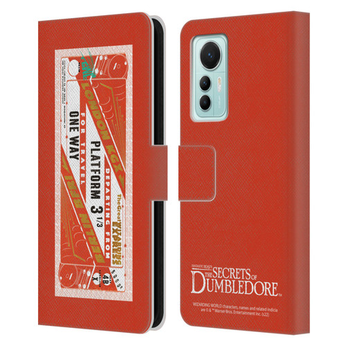 Fantastic Beasts: Secrets of Dumbledore Graphics Train Ticket Leather Book Wallet Case Cover For Xiaomi 12 Lite