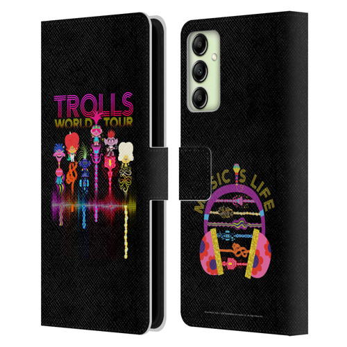 Trolls World Tour Key Art Artwork Leather Book Wallet Case Cover For Samsung Galaxy A14 5G