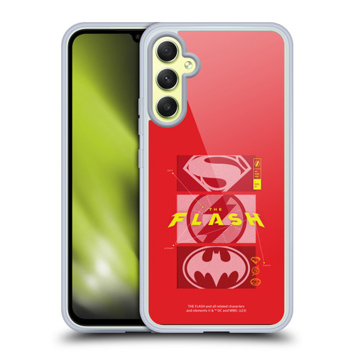 The Flash 2023 Graphics Superhero Logos Soft Gel Case for Samsung Galaxy A34 5G