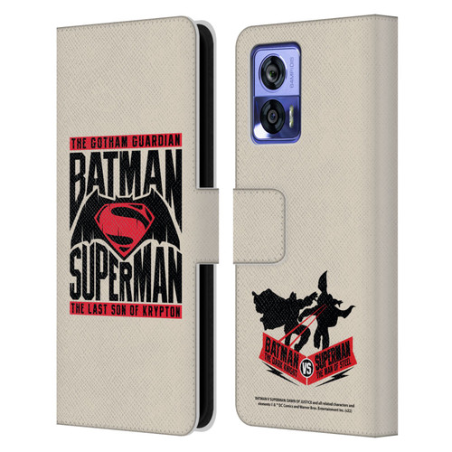 Batman V Superman: Dawn of Justice Graphics Typography Leather Book Wallet Case Cover For Motorola Edge 30 Neo 5G