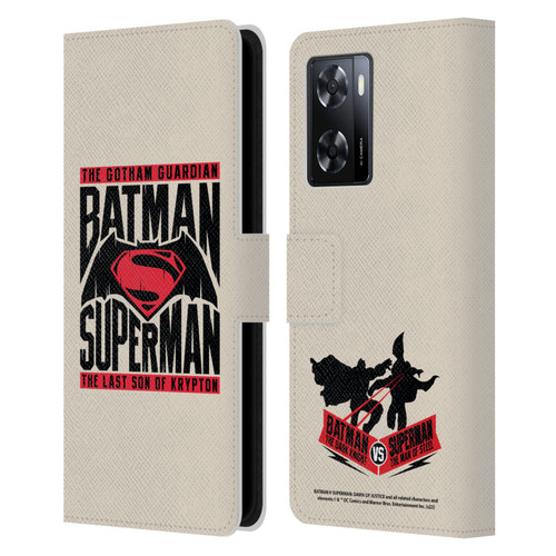 Batman V Superman: Dawn of Justice Graphics Typography Leather Book Wallet Case Cover For OPPO A57s