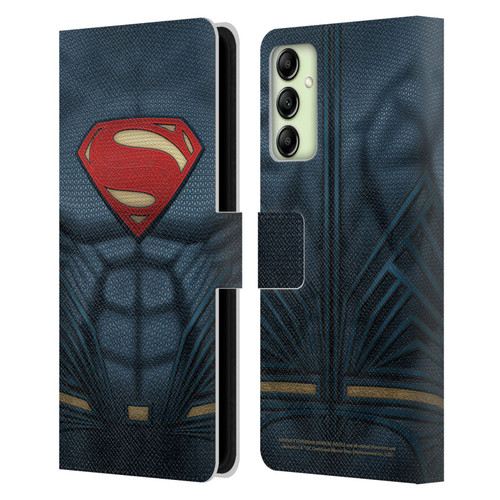 Batman V Superman: Dawn of Justice Graphics Superman Costume Leather Book Wallet Case Cover For Samsung Galaxy A14 5G