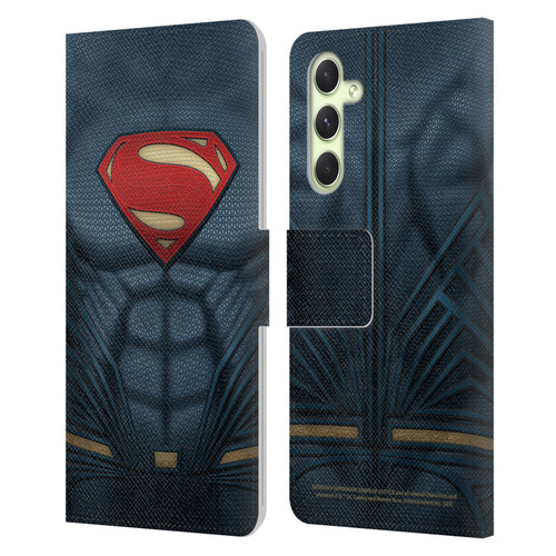 Batman V Superman: Dawn of Justice Graphics Superman Costume Leather Book Wallet Case Cover For Samsung Galaxy A54 5G