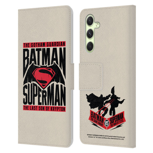 Batman V Superman: Dawn of Justice Graphics Typography Leather Book Wallet Case Cover For Samsung Galaxy A54 5G