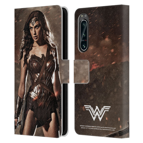 Batman V Superman: Dawn of Justice Graphics Wonder Woman Leather Book Wallet Case Cover For Sony Xperia 5 IV