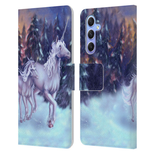 Tiffany "Tito" Toland-Scott Christmas Art Winter Unicorns Leather Book Wallet Case Cover For Samsung Galaxy A34 5G