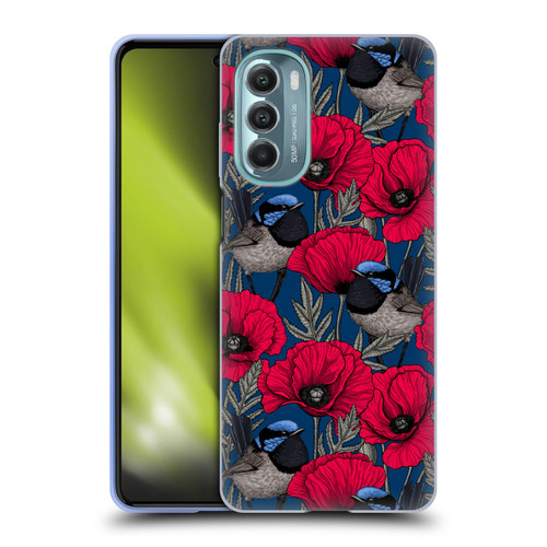 Katerina Kirilova Floral Patterns Fairy Wrens & Poppies Soft Gel Case for Motorola Moto G Stylus 5G (2022)