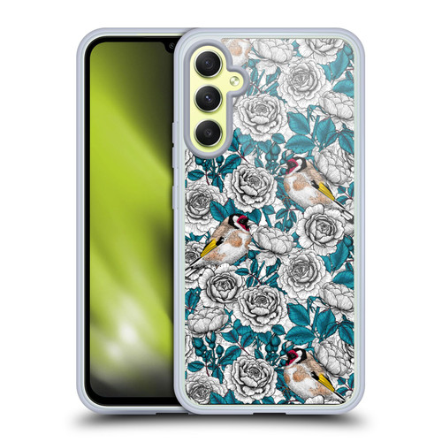 Katerina Kirilova Floral Patterns White Rose & Birds Soft Gel Case for Samsung Galaxy A34 5G