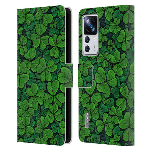 Katerina Kirilova Fruits & Foliage Patterns Clovers Leather Book Wallet Case Cover For Xiaomi 12T Pro