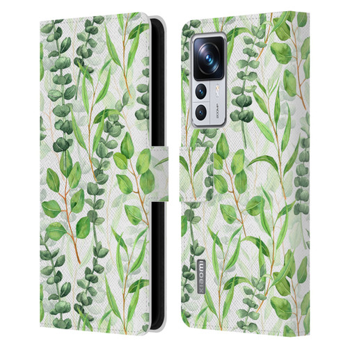 Katerina Kirilova Fruits & Foliage Patterns Eucalyptus Mix Leather Book Wallet Case Cover For Xiaomi 12T Pro