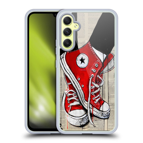 LouiJoverArt Red Ink Shoes Soft Gel Case for Samsung Galaxy A34 5G