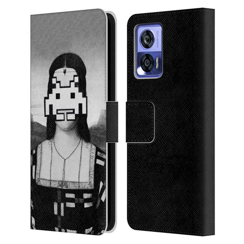 LouiJoverArt Black And White Renaissance Invaders Leather Book Wallet Case Cover For Motorola Edge 30 Neo 5G