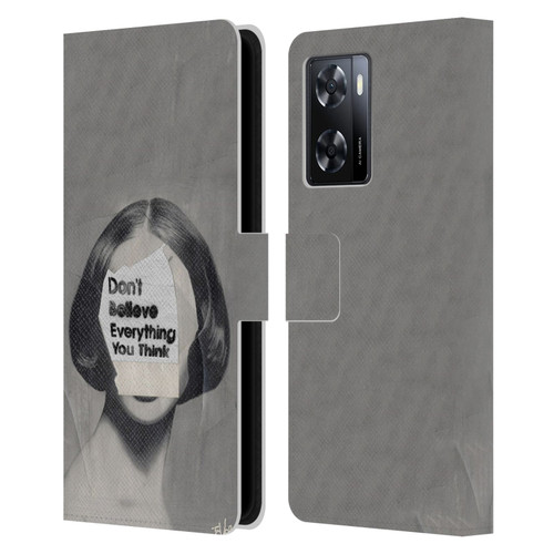 LouiJoverArt Black And White Think Leather Book Wallet Case Cover For OPPO A57s