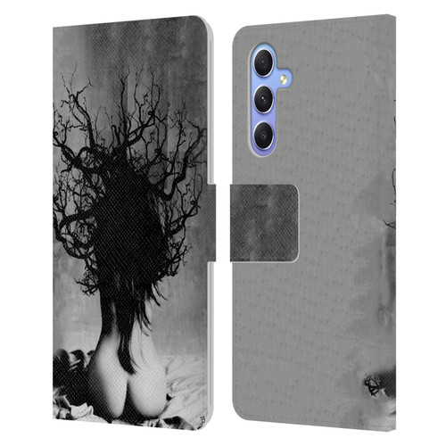 LouiJoverArt Black And White She Oak Leather Book Wallet Case Cover For Samsung Galaxy A34 5G