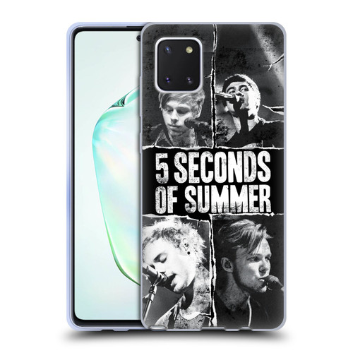 5 Seconds of Summer Posters Torn Papers 2 Soft Gel Case for Samsung Galaxy Note10 Lite