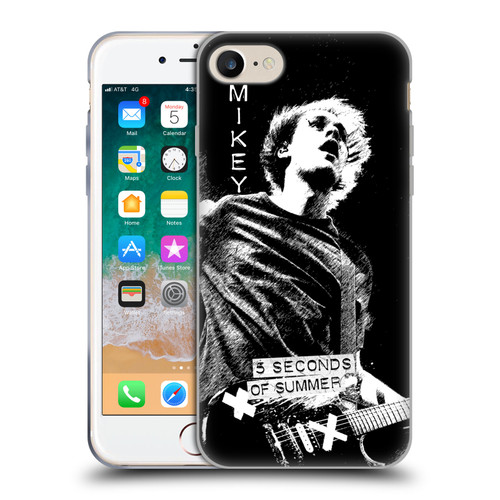 5 Seconds of Summer Solos BW Mikey Soft Gel Case for Apple iPhone 7 / 8 / SE 2020 & 2022