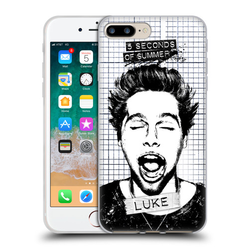 5 Seconds of Summer Solos Grained Luke Soft Gel Case for Apple iPhone 7 Plus / iPhone 8 Plus