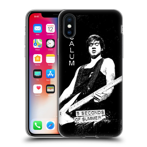 5 Seconds of Summer Solos BW Calum Soft Gel Case for Apple iPhone X / iPhone XS