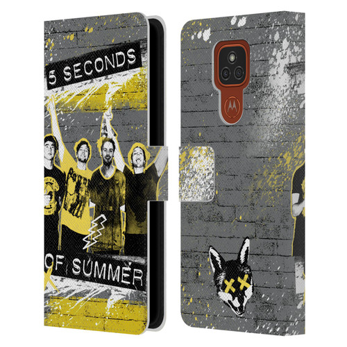 5 Seconds of Summer Posters Splatter Leather Book Wallet Case Cover For Motorola Moto E7 Plus