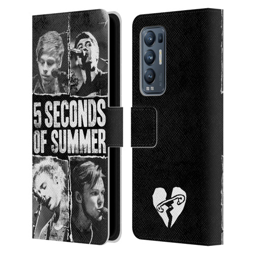 5 Seconds of Summer Posters Torn Papers 2 Leather Book Wallet Case Cover For OPPO Find X3 Neo / Reno5 Pro+ 5G