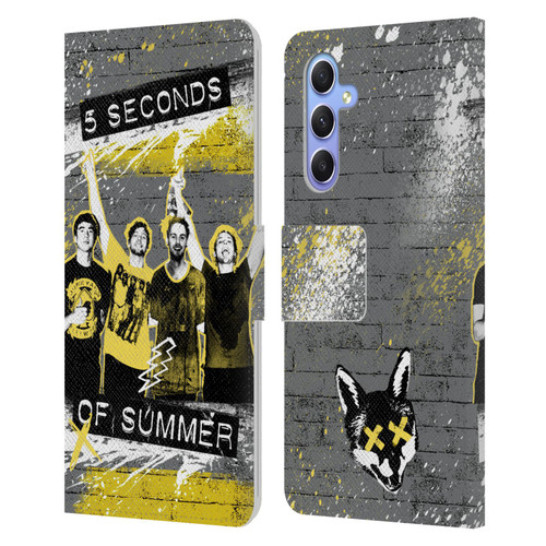 5 Seconds of Summer Posters Splatter Leather Book Wallet Case Cover For Samsung Galaxy A34 5G