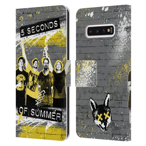 5 Seconds of Summer Posters Splatter Leather Book Wallet Case Cover For Samsung Galaxy S10