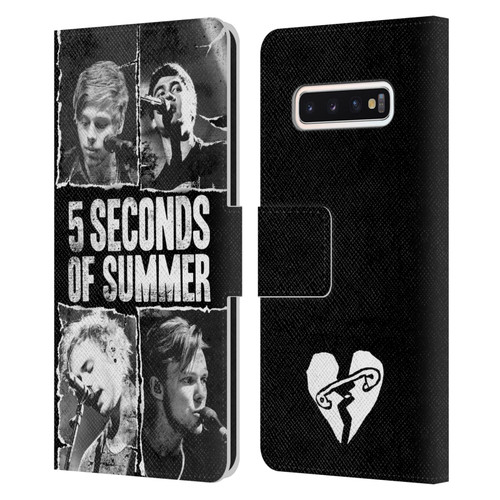 5 Seconds of Summer Posters Torn Papers 2 Leather Book Wallet Case Cover For Samsung Galaxy S10