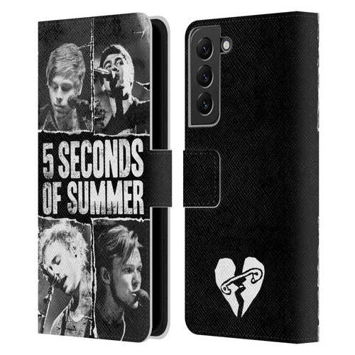 5 Seconds of Summer Posters Torn Papers 2 Leather Book Wallet Case Cover For Samsung Galaxy S22+ 5G