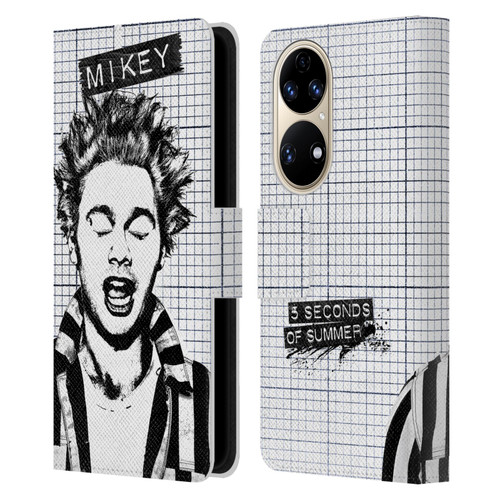 5 Seconds of Summer Solos Grained Mikey Leather Book Wallet Case Cover For Huawei P50