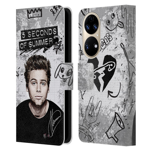 5 Seconds of Summer Solos Vandal Luke Leather Book Wallet Case Cover For Huawei P50