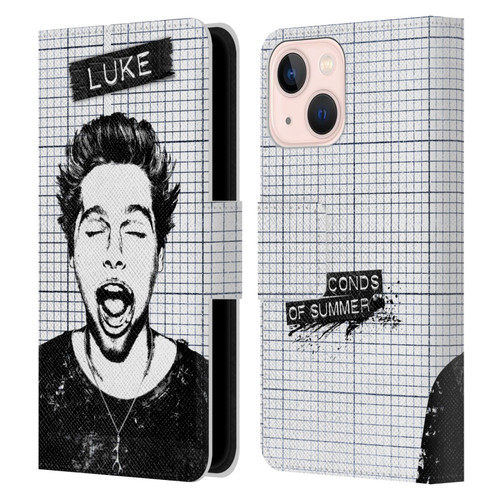 5 Seconds of Summer Solos Grained Luke Leather Book Wallet Case Cover For Apple iPhone 13 Mini