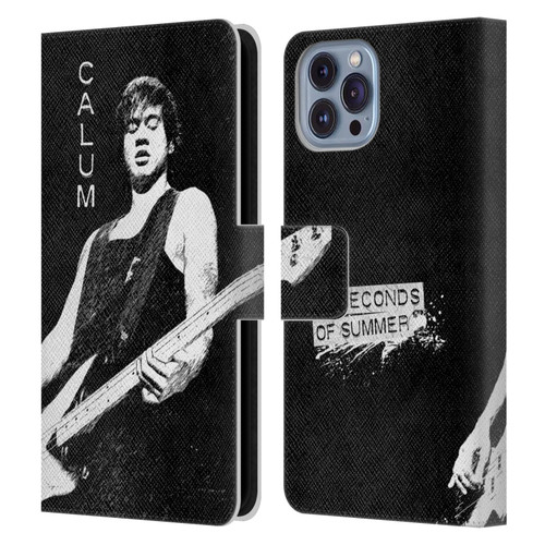 5 Seconds of Summer Solos BW Calum Leather Book Wallet Case Cover For Apple iPhone 14