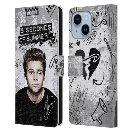 5 Seconds of Summer Solos Vandal Luke Leather Book Wallet Case Cover For Apple iPhone 14 Plus