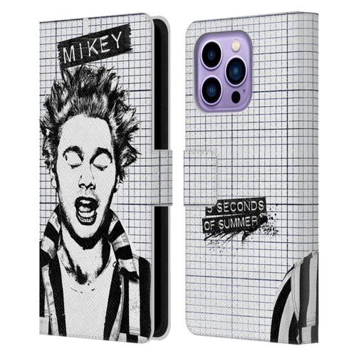 5 Seconds of Summer Solos Grained Mikey Leather Book Wallet Case Cover For Apple iPhone 14 Pro Max