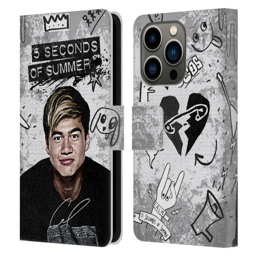 5 Seconds of Summer Solos Vandal Calum Leather Book Wallet Case Cover For Apple iPhone 14 Pro