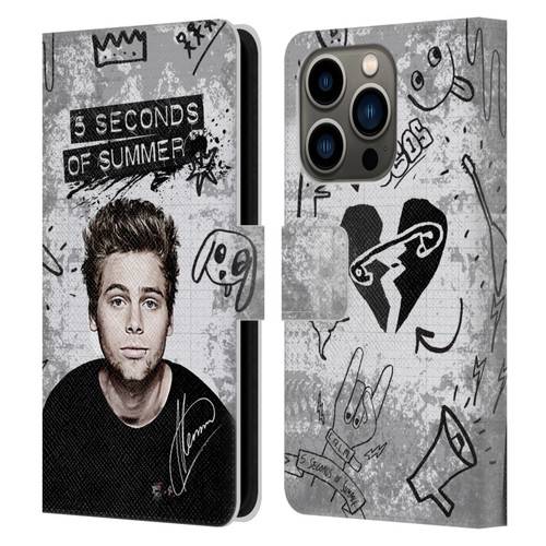 5 Seconds of Summer Solos Vandal Luke Leather Book Wallet Case Cover For Apple iPhone 14 Pro