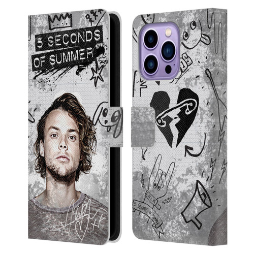 5 Seconds of Summer Solos Vandal Ashton Leather Book Wallet Case Cover For Apple iPhone 14 Pro Max