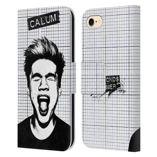 5 Seconds of Summer Solos Grained Calum Leather Book Wallet Case Cover For Apple iPhone 7 / 8 / SE 2020 & 2022