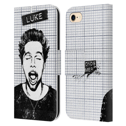 5 Seconds of Summer Solos Grained Luke Leather Book Wallet Case Cover For Apple iPhone 7 / 8 / SE 2020 & 2022