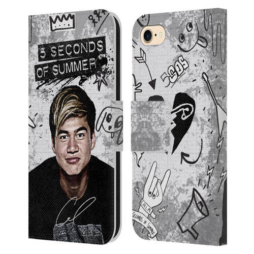 5 Seconds of Summer Solos Vandal Calum Leather Book Wallet Case Cover For Apple iPhone 7 / 8 / SE 2020 & 2022