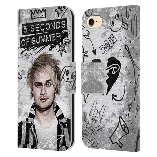 5 Seconds of Summer Solos Vandal Mikey Leather Book Wallet Case Cover For Apple iPhone 7 / 8 / SE 2020 & 2022