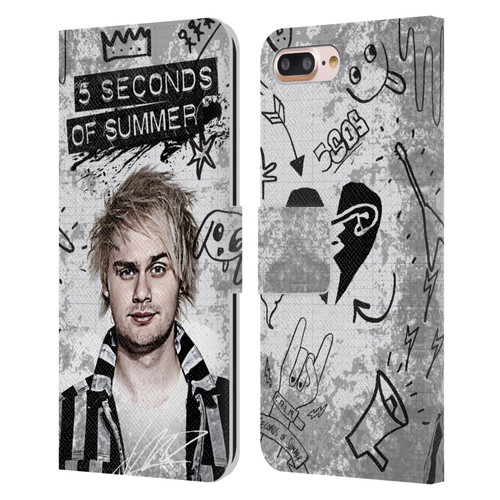 5 Seconds of Summer Solos Vandal Mikey Leather Book Wallet Case Cover For Apple iPhone 7 Plus / iPhone 8 Plus